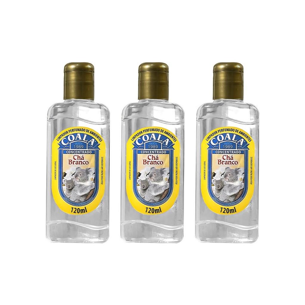 Combo 3 Limpadores Coala Chá Branco 120 ml