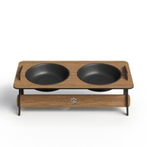 Comedouro Elevado Com Tigela Marrom Suspenso