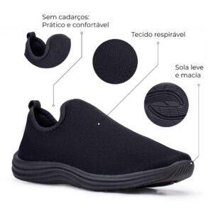 Tênis Ortopédico Slip On Palmilha De Gel Esporão Academia Promoção