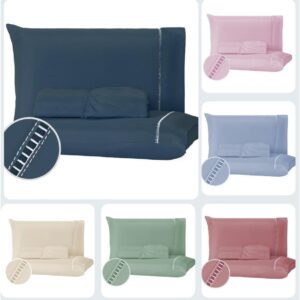 Jogo de Lençol 03 Peças 400 Fios Cama Casal Queen Micropercal Ponto Palito