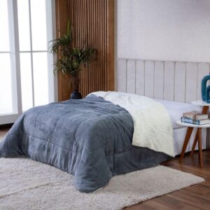 COBERDROM QUEEN EDREDOM QUEEN PELE DE CARNEIRO