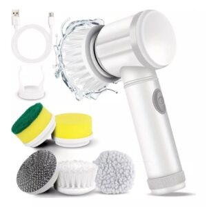 Escova Elétrica de Limpeza Sem Fio Limpador Multiuso Prático Com Mais Duas Cabeças de Escova