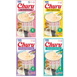 Churu para Gatos petisco umido em sache Inaba - kit com 4 pacotes 56g