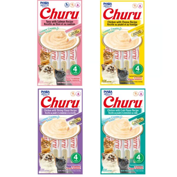 Churu para Gatos petisco umido em sache Inaba - kit com 4 pacotes 56g