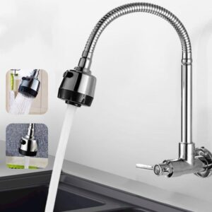 Inox Prata Torneira com chuveiro com rotação de 360° Cozinha Luxo Parede Promoção