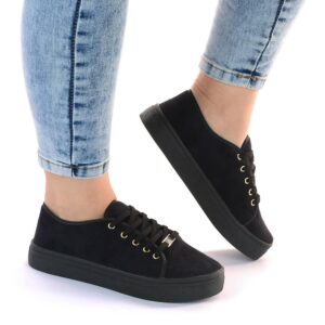 Tênis Feminino Casual Básico Flatform Plataforma Sapatenis Confortável Via Angel 2501.