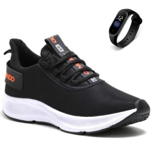 Tênis Masculino Esportivo Academia Caminhada Leve + Relógio