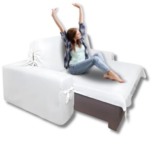 Capa p/ Sofá Retrátil e Reclinável em Brim Peletizado - Veste Sofás de 2,66m até 2,95m