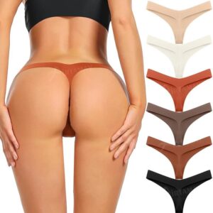 Kit com 5 Unidades de Calcinhas Sem Costura Fio Dental - Cores Variadas e Sortidas