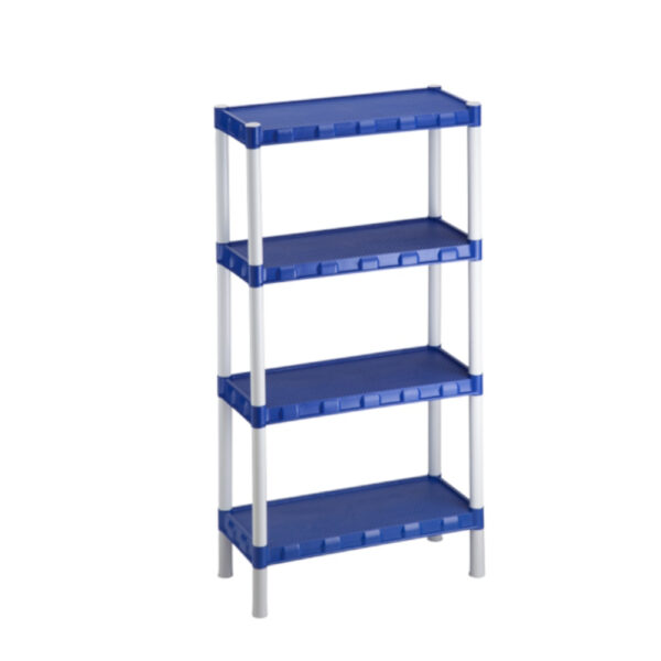 Estante Azul Plástico Modular c/ Pezinhos e 4 Prateleiras Organizadora Agraplast Ref. 917