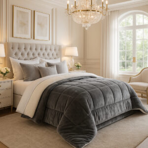 Coberdrom Edredom Sherpa Queen Casal - 2.40x2.20 - Macio e Elegante