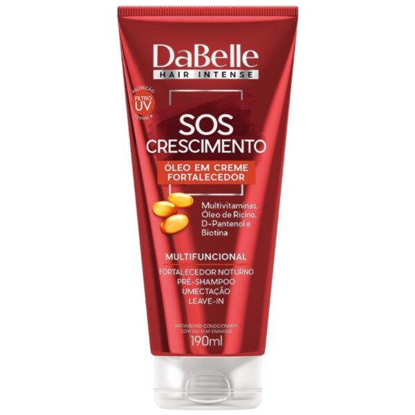 Dabelle Óleo Em Creme Leave-in Fortalecedor Fortalecimento SOS Crescimento Pré-Shampoo Protetor Térmico Umectação 190ml