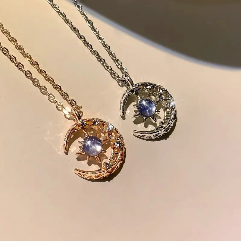 LATS Estrela Lua Pingente Colares para Mulheres Simples Corrente de Clavícula Acessórios de Joias da Moda