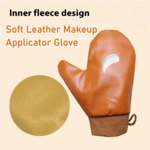 Aplicador de maquiagem de couro macio luva auto bronzeamento loção corporal fundação fácil ferramenta de mistura preguiçosa beleza rotina mesmo tom feminino