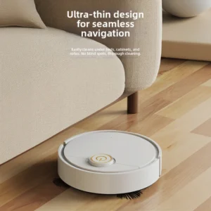 Aspirador robô com tanque de água embutido para limpeza úmida de pisos duros 20x20x6cm, modo de varredura automática, construção em ABS