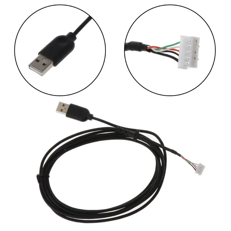 Cabo de mouse usb, fio de substituição de linha de ratos de pvc para mouse de jogos g102, peça de reposição, acessório de reparo