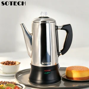 Cafeteira Elétrica de Grande Capacidade 1.8L em Aço Inoxidável para 12 Xícaras, Chaleira Elétrica 110V 220V para Casa e Escritório