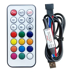 DC5-24V 21key usb/dc led controlador mini pixel dimmer 3pin 4pin para ws2812/ws2811/sk6812 luz de tira rf controle remoto wireles