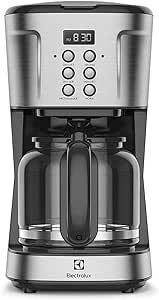 Electrolux Cafeteira Elétrica inox filtro permanente removivel capacidade 1,5L 38 xicaras função timer painel digital desligamento automatico ECM30 cor aço escovado 127v