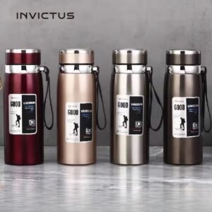 Garrafa 800ml/1000ml Inox Térmica Com Infusor Prata Dourada De Água Café Parede Dupla Com Alça