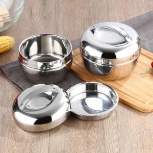 Garrafa térmica isolada de aço inoxidável para alimentos quentes, Round Bento Lunch Box, Instant Noodle Bowl Packed Lunch Box