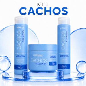 Kit Cachos Lisstreme 300ml Rotina de Cuidados Cachos Definidos e Nutridos Alta Performace