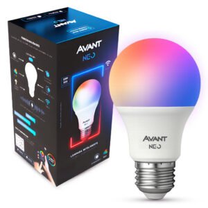 Lampada Led Pera Smart Inteligente Wi Fi 10w RGB Colorido E27 Bivolt 110/220v Branco - Avant Neo