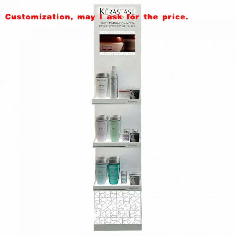 Luzes LED acrílicas em pé, perfume, cuidados com a pele, suporte de exibição de beleza, prateleiras, exibição de produtos cosméticos