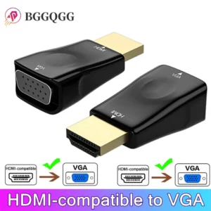 Macho para fêmea hdmi-compatível com vga adaptador hd 1080p conversor de cabo de áudio para computador portátil caixa de tv computador projetor