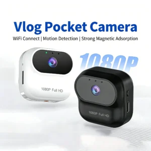 Mini Câmera de Ação Sem Fio 1080P WiFi para Monitoramento, Câmera de Segurança Residencial Inteligente, Gravador de Ciclismo, Câmera Magnética de Bolso para Animais de Estimação