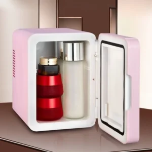 Mini refrigerador portátil para maquiagem, geladeira cosmética de luxo com espelho mudo para cuidados com a pele, 4l, geladeira pequena para quarto