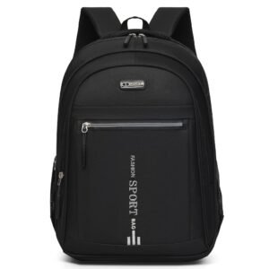 Mochila Masculina Preta Reforçada Impermeável Grande Capacidade para Trabalho Viagem Escola e Uso Diário