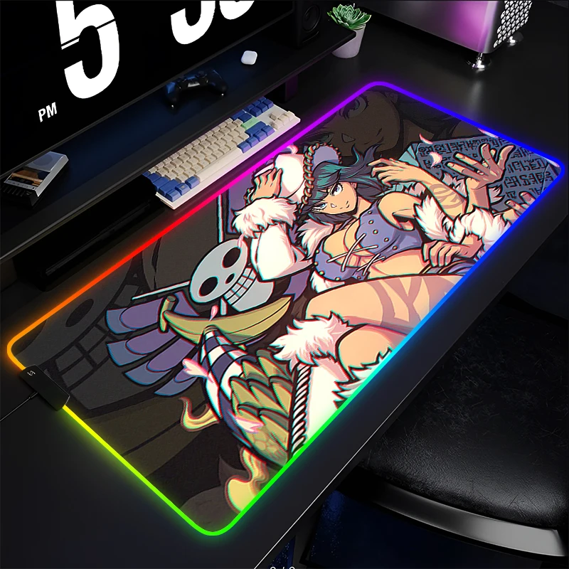 Mouse Pad com retroiluminação RGB, peça única, Robin Gamer, grande, LED, para computador, PC, kawaii, acessórios para jogos, tapete para teclado, tapete de mesa