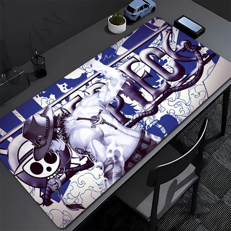 Mousepad Gamer ONE PIECE Portgas D Ace, Tapete de Mesa Anime para Escritório e Computador, Mouse Pad Grande com Impressão HD para PC