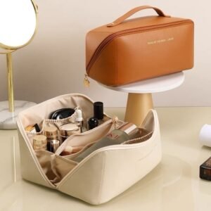 Necessaire Bolsa De Maquiagem Em Couro Armazenamento De Cosméticos Saco De Viagem Organizador De Bagagem De Beleza yobel