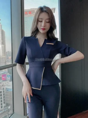 Novo Conjunto de Uniforme Profissional Feminino 2026 para Técnicos de Pedicure e Manicure, Salões de Beleza, Clubes de Saúde, Spas, Massagem nos Pés e Hotéis