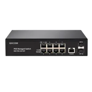 Switch Ethernet Gerenciado Gigabit L2 L3 OEM ODM PoE+ OpenWrt IPv6 de 8 Portas com SFP para Câmera de Segurança