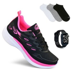 Tenis Feminino + Relogio Smart Watch + 1 Par de Meia Esportivo Corrida Treino Super leve e Macio