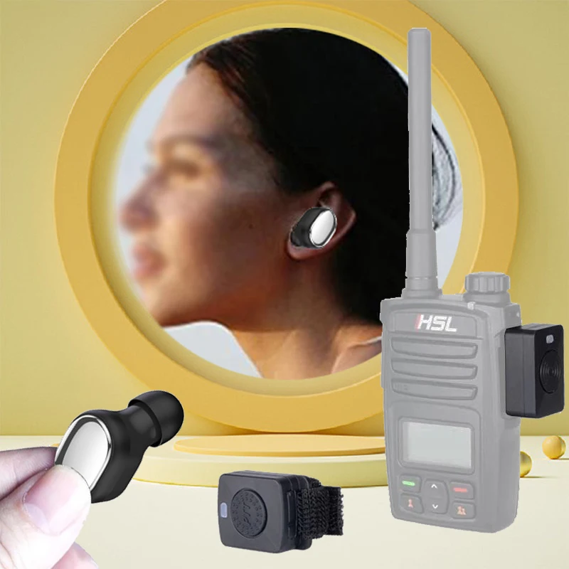 Walkie talkie fone de ouvido bluetooth mini fone de ouvido pequeno sem fio bt fones para baofeng f22 uv5rh uv21 quansheng uvk5 k6 radtel
