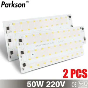 2 pçs/lote 50w contas de lâmpada led smd 2835 chip led inteligente ic holofote 220v 240v ao ar livre diy lâmpada led luz de inundação iluminação