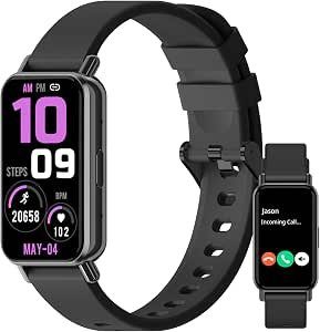 PEJE Band 1 Smartwatch Feminino com Chamadas, Tela HD 1,45” e 120+ Esportes | IP68,100+ Mostradores, Foto Personalizada,Bateria de Até 5 Dias,Alarmes e Conexão iOS/Android ( Preto )