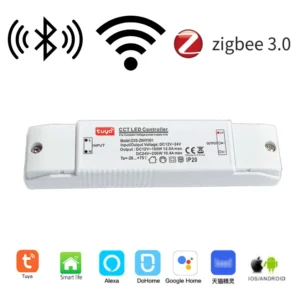 Dispositivo de luz inteligente regulável, controlador LED Strip, Zigbee, malha Bluetooth, acessórios de iluminação sem fio, controle de voz, CCT, 12V, 24V