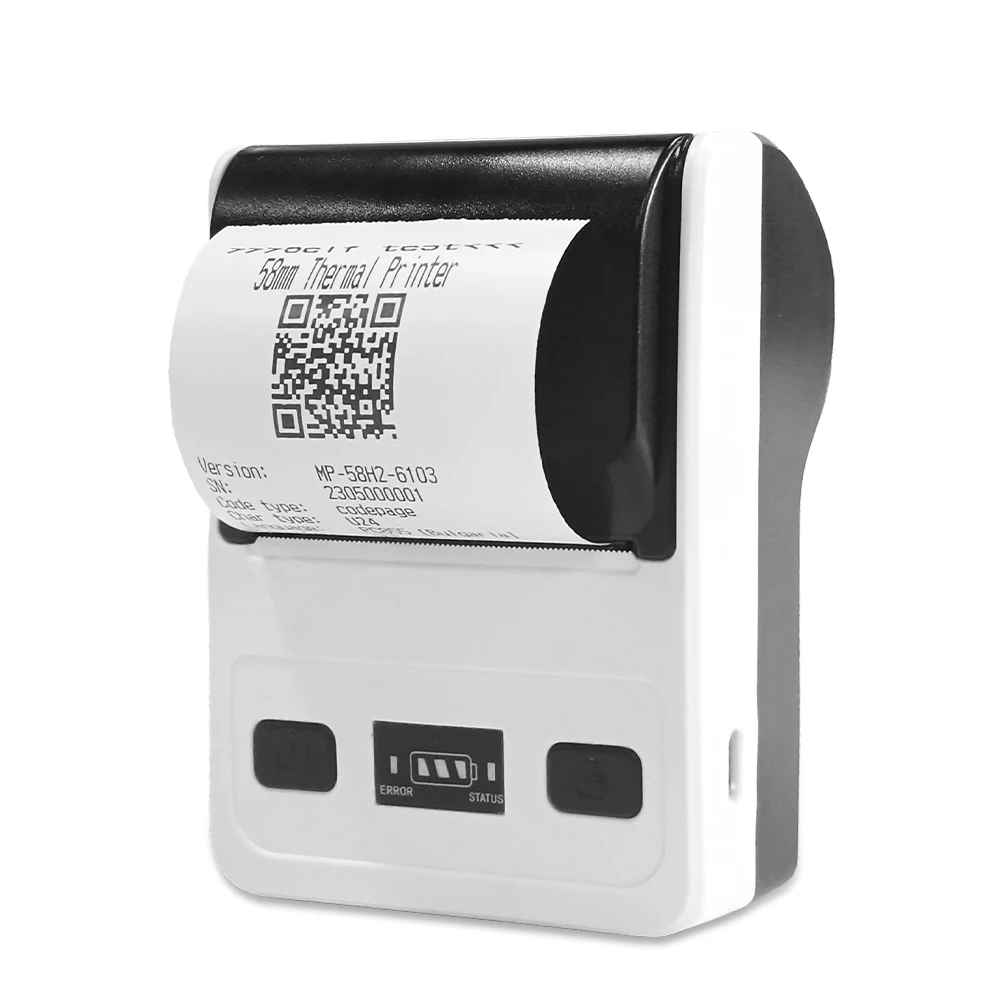 Mini Impressora Térmica Bluetooth 58mm Sem Fio Portátil para Android POS USB