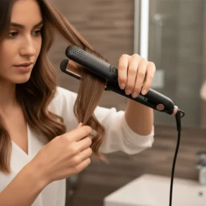 Prancha Alisadora de Cabelo Anion Elétrica com Aquecimento Rápido, Modelador de Cabelo com Temperatura Ajustável, Chapinha Profissional para Mulheres
