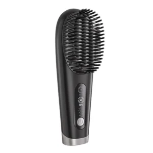 Prancha de cabelo com carregamento sem fio e íons negativos, prancha de cabelo recarregável, pente elétrico de dupla função para enrolar e alisar.