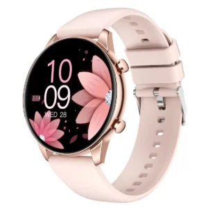 Relógio Inteligente Feminino G28, Smartwatch Elegante com Monitoramento de Frequência Cardíaca, Despertador, Lembrete e Pulseira de Fitness