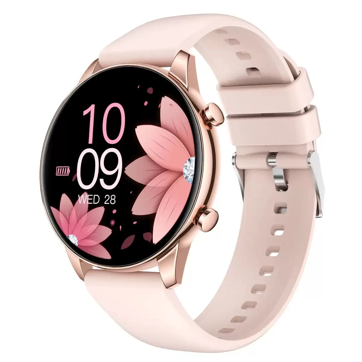 Relógio Inteligente Feminino G28, Smartwatch Elegante com Monitoramento de Frequência Cardíaca, Despertador, Lembrete e Pulseira de Fitness