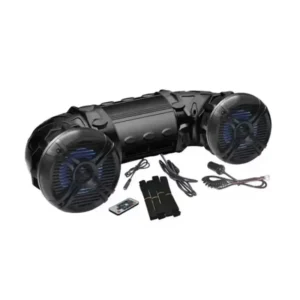 Sistema de Áudio Bluetooth Amplificado para Powersports de 6.5/8 Polegadas, Caixa de Som Marinha à Prova d'Água para ATV, UTV e Barco, Plug and Play