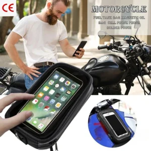 Bolsa Magnética para Tanque Tamanho M/L, Mochila Impermeável Leve para Motocicleta com Suporte para Celular, Equipamento Preto para Aventura ao Ar Livre em Moto