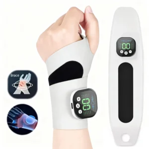 Massageador Elétrico Sem Fio para Mãos e Punhos EMS com 10 Modos de Vibração para Aliviar a Fadiga Muscular das Mãos, Recarregável via USB
